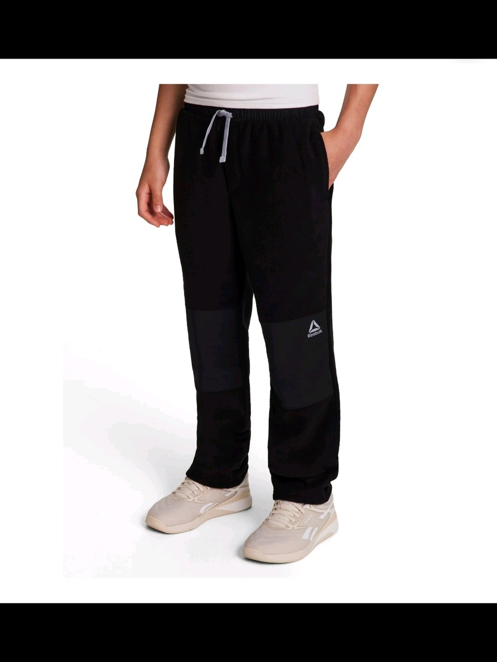 NWT Reebok Boys Polar Fleece Joggers Black Size XS (4/5)